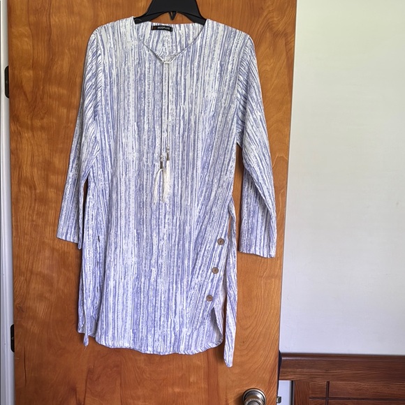 Modplus Purple and White Striped Tunic - Picture 1 of 3